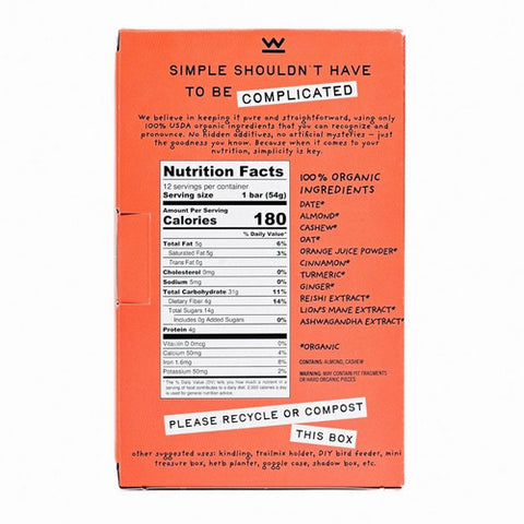 Wise Bar, Organic Cinnamon Turmeric Bar, 1.9 Oz(Case Of 12)