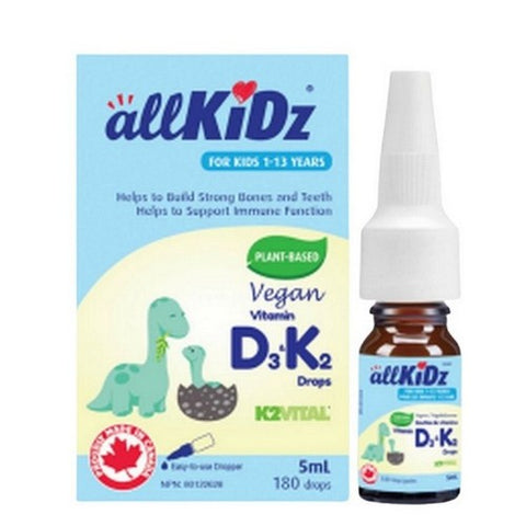 Vegan Vitamin D3 K2 Drops 5 Ml by Allkidz Naturals Inc.