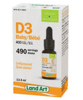 Organic Vitamin D3 4,00 IU For Baby 13.5 Ml by Land Art