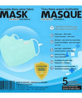 Nano Silver Adult Masks Green 5 Pack by Sequence Health