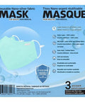 Nano Silver Adult Masks Green 3 Pack by Sequence Health