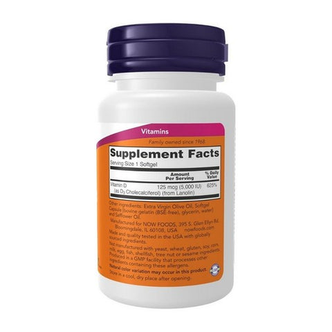 Now Foods, Vitamin D-3 5,000 IU, 30 Softgels