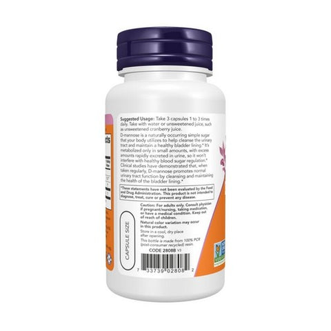 Now Foods, D-Mannose Urinary Support, 500 Mg, 60 VegCaps
