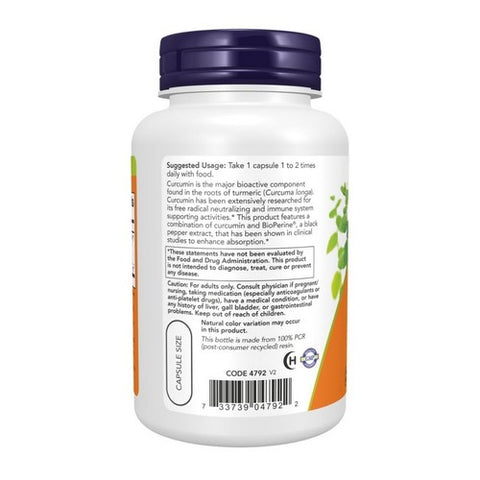 Now Foods, Turmeric Curcumin + Bioperine, 90 VegCaps