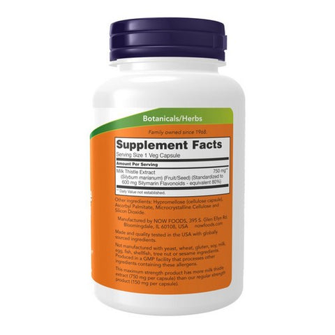 Now Foods, Milk Thistle Ext  (Silymarin), 750 Mg, 90 VegCaps