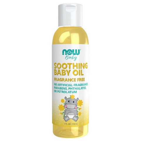 Now Foods, Soothing Baby Oil-Fragrance Free  4 Oz, 4 Oz