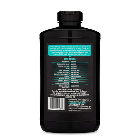 Dude Wipes, Body Powder Menthol Chill With Charcoal Bottle, 10 Oz