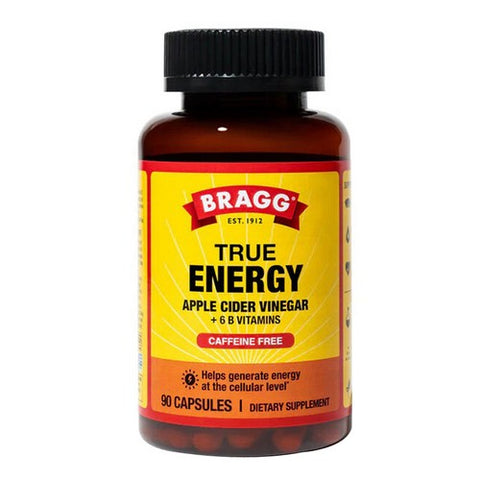 Bragg's Liquid Aminos, True Energy Apple Cider Vinegar Plus 6 B Vitamins, 90 Capsules