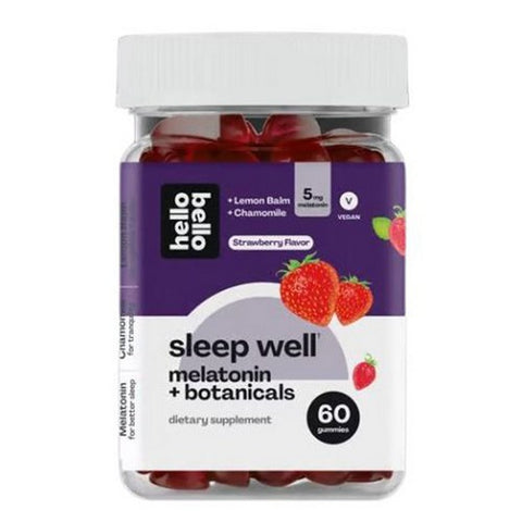 Hello Bello, Sleep Well Melatonin And Botanicals Strawberry, 60 Gummies