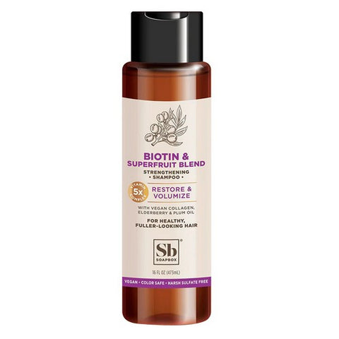 Soapbox, Biotin And Superfruit Restore And Volumize Shampoo, 16 Oz