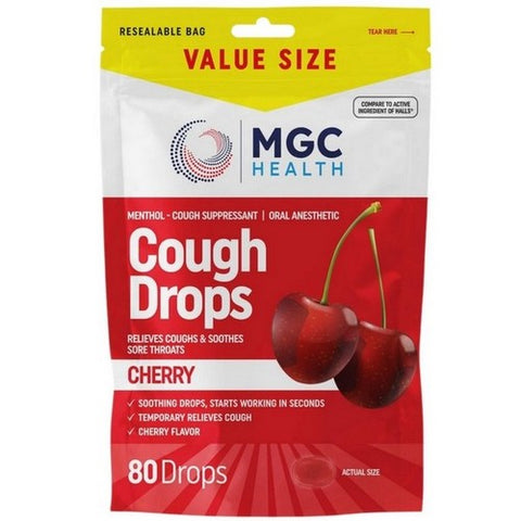 Mgc Health, Cough Drops Cherry, 80 Drops