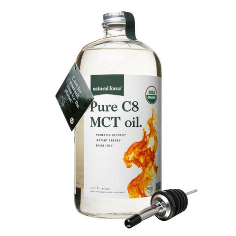 Natural Force, Organic Pure C8 MCT Oil unflavored, 32 Oz