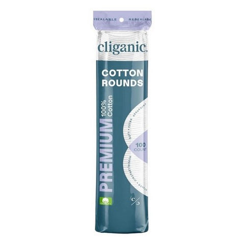 Cliganic, Premium Cotton Rounds, 100 Count