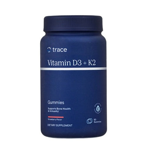 Trace Minerals, Vitamin D3 + K2 Gummies, Strawberry Flavor 60 Count