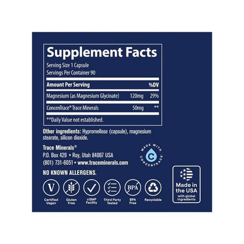 Trace Minerals, Magnesium Glycinate, 120 mg, 90 Count