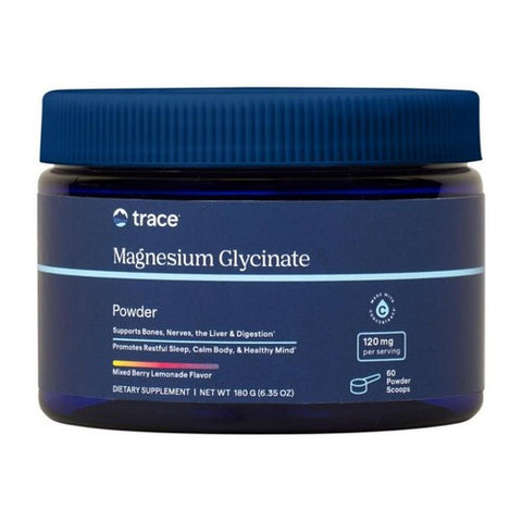 Trace Minerals, Magnesium Glycinate Powder Mixed Berry Lemonade, 120 mg, 180 Grams