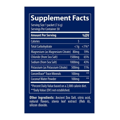Trace Minerals, ZEROLyte Electrolyte Drink Mix Salty Citrus, 30 Packets