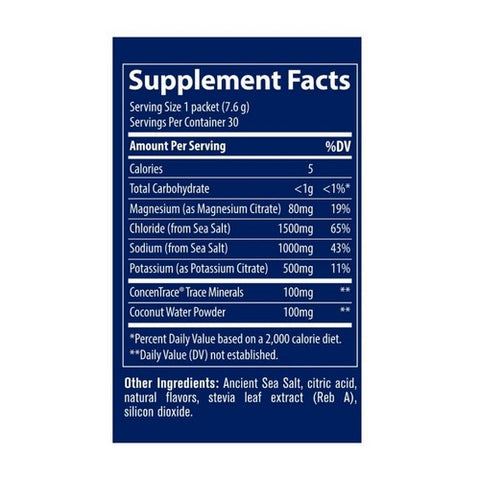 Trace Minerals, ZEROLyte Electrolyte Drink Mix Salty Watermelon, 30 Packets