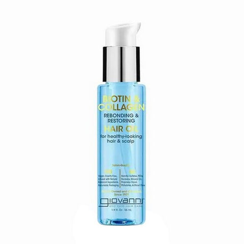 Giovanni Cosmetics, Biotin And Collagen Rebonding Restoring And Hair Oil, 1.9 Oz