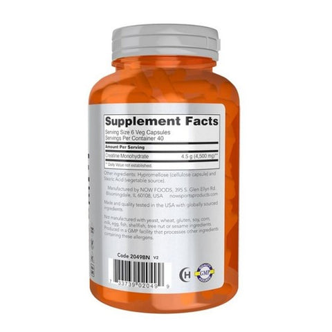 Now Foods, Creatine Monohydrate, 750 mg, 240 VegCaps