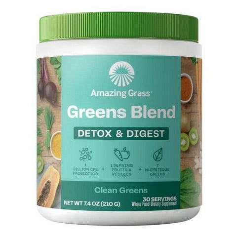 Amazing Grass, Green Superfood Detox And Digest Clean Greens Whole Food Supplement, 7.4 Oz