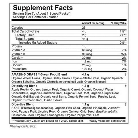 Amazing Grass, Green Superfood Detox And Digest Clean Greens Whole Food Supplement, 7.4 Oz