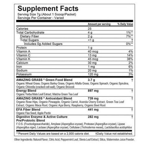 Amazing Grass, Green Superfood Watermelon Energy, 7.4 Oz