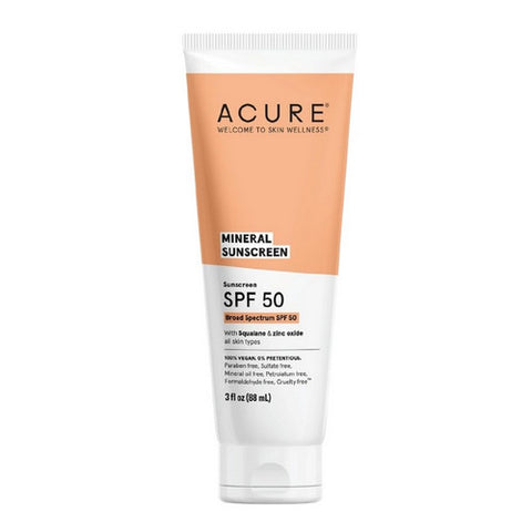 Acure, Sunscreen Mineral SPF 50, 3 Oz