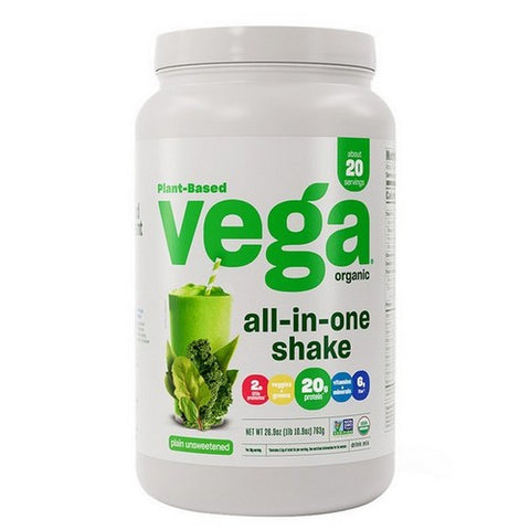 Vega, Organic All-In-One Vegan Protein Powder Plain, 26.9 Oz