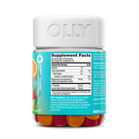 Olly, Kids Chillax Gummies Sunny Sherbet, 50 Count