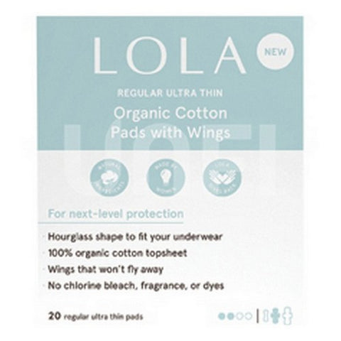 Lola, Cotton Pads Regular With Wings, 20 Count