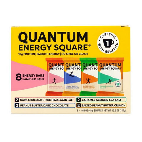 Quantum, Quantum Energy Squares Value Pack Caffeine And Protein Bars, 8 Count / 1.69 Oz