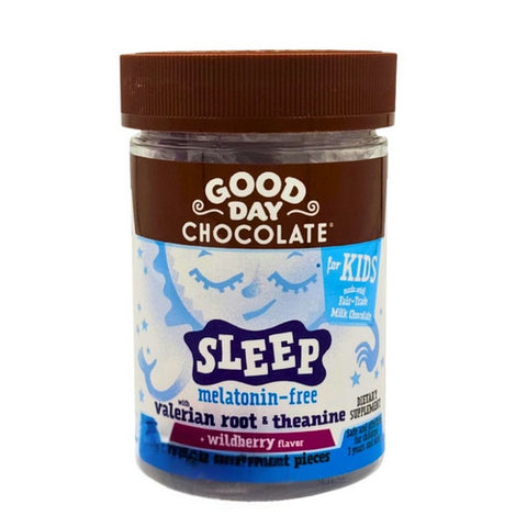 Good Day Chocolate, Kids Sleep Valerian Root Theanine Melatonin Free Wildberry Flavor, 50 Count