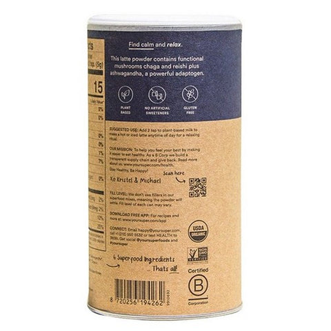 Your Super, Organic Magic Mushroom Latte Powder, 5.3 Oz