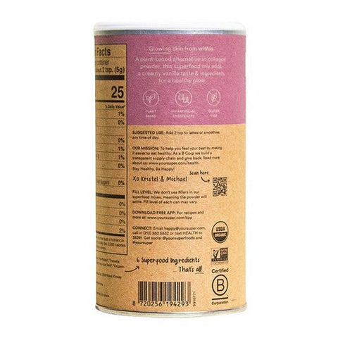 Your Super, Your Super Organic Plant Collagen Drink Powder, 4.23 Oz