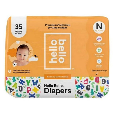 Hello Bello, Hello Bello Diaper Alphabet Soup Size Newborn, 35 Count