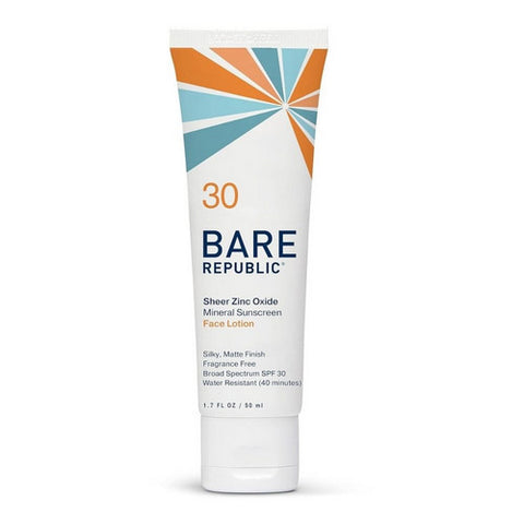BARE REPUBLIC, Sunscreen Lotion Matte Finish Untinted SPF 30, 6 Oz