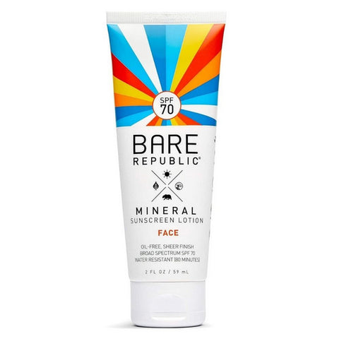 BARE REPUBLIC, Sunscreen Lotion Mineral Face SPF 70, 2 Oz