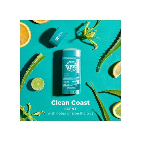 Tom's Of Maine, Clean Coast Deodorant, 3.25 Oz