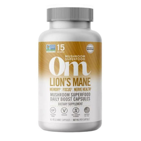 Om Mushrooms, Lions Mane Mushroom Superfood Daily Boost, 45 Capsules