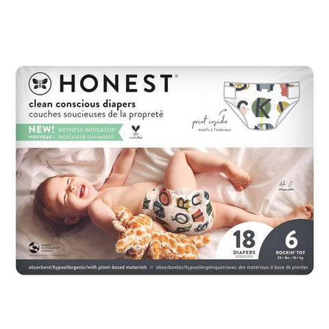 The Honest Company, The Honest Co Diapers All The Letters Giraffe Size 6, 18 Count