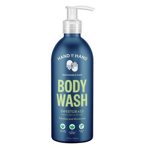 Hand In Hand, Sweet Grass Lemon Zest And Vetiver Body Wash, 10 Oz (Case Of 3)