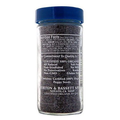 Morton & Bassett, Organic Poppy Seeds, 2.5 Oz (Case Of 3)