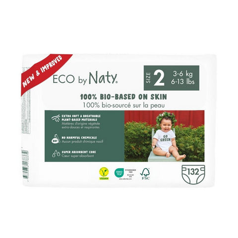 Naty-Eco By Naty, Diapers 6-13 Lbs Size 2, 33 Count (Case of 4)