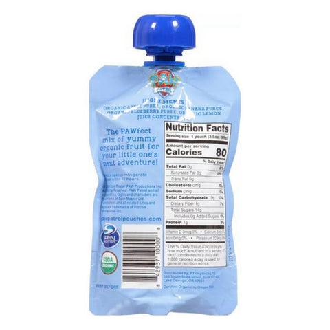 Paw Patrol, Organic Bold Blueberry Mixed Fruit Puree, 3.5 Oz (Case Of 10)
