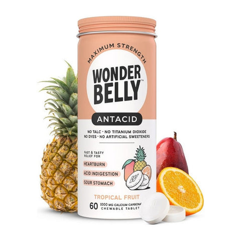 Wonder Belly, Tropical Fruit Antacid, 60 Count (Case of 4)
