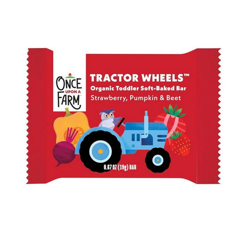 Once Upon A Farm, Soft Baked Tractor Wheels Strawberry Pumpkin And Beet, 3.35 Oz (Case of 8)