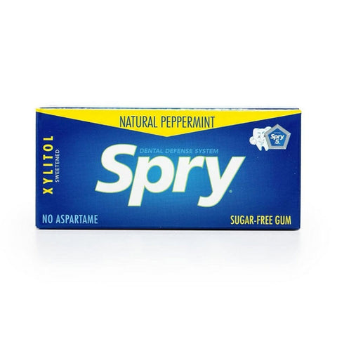 Spry, Spry Natural Peppermint Sugar-Free Gum, 10 Count (Case of 20)