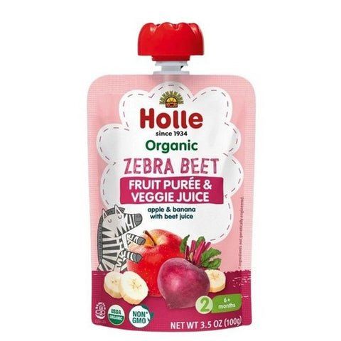 Holle, Organic Fruit And Veggie Puree Zebra Beet, 3.5 Oz X 6 (case Of 2)
