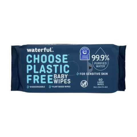 Waterful, Water Baby Wipes, 60 Count (Case Of 12)